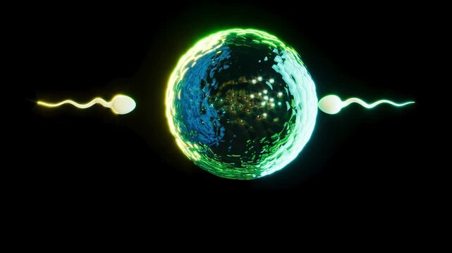 Glass sperm egg cell medical bg able to loop endless 4k