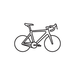Fototapeta premium Simple line art illustration of road racing bicycle for sport design