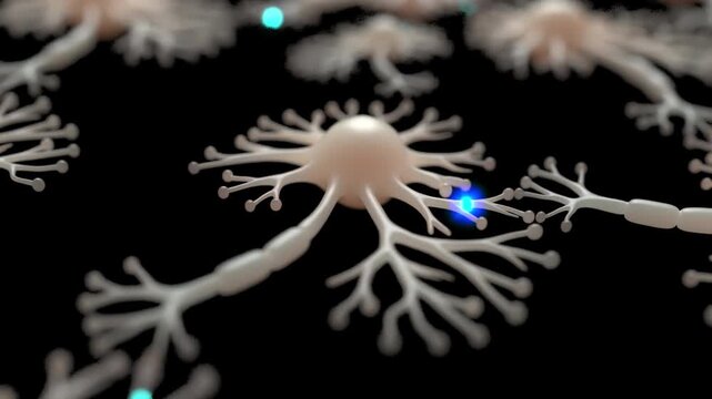 Neuron cell brain network synapse system 4k