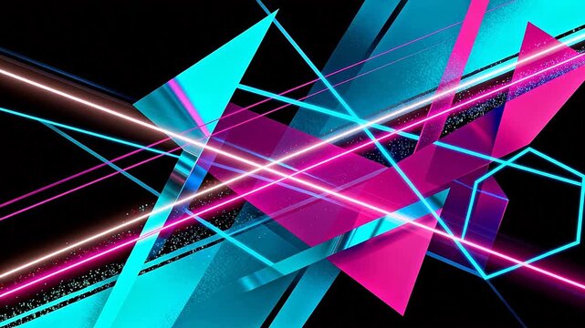 Abstract neon geometric shapes