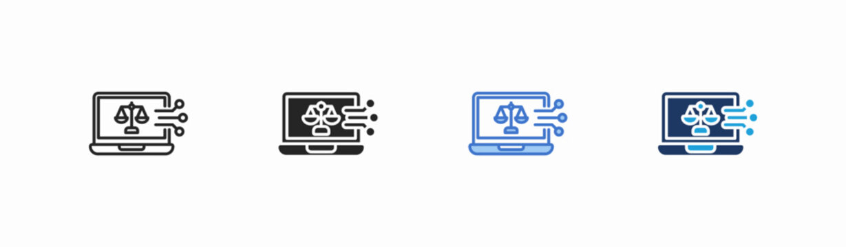 Set of cyber law icon collection in multiple style. Icon suitable for web and mobile application
