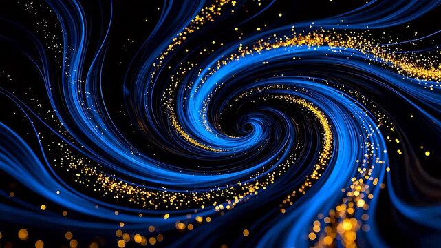 Blue and gold spiral light pattern