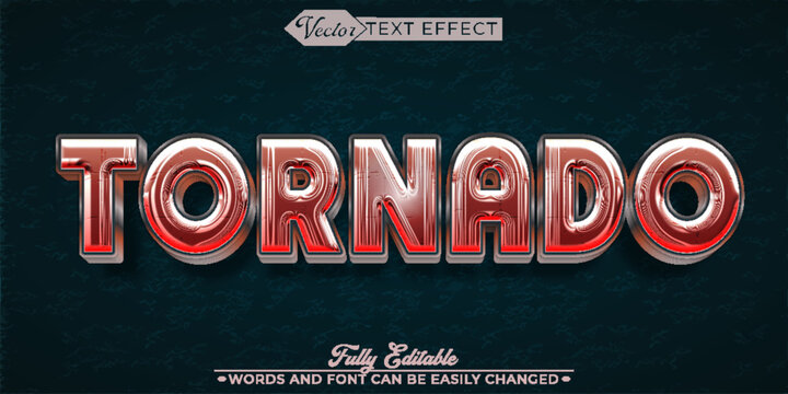  Massive Tornado Storm Destruction Typography Vector Fully Editable Smart Object Text Effect