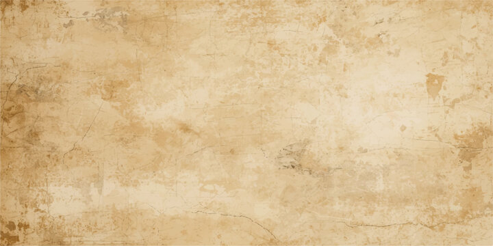 Vintage aged grunge paper texture background, antique parchment, worn beige stained torn retro canvas page design, dirty rough textured old yellowed paper pattern