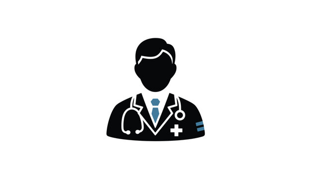Doctor avatar icon with stethoscope around neck