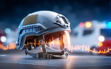 Fototapeta premium Advanced Military Ballistic Helmet Concept with Enhanced Protection Features
