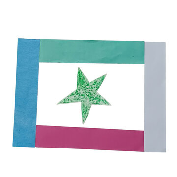 Green star recycle symbol icon on white background