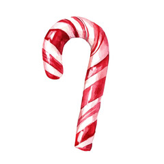 Obraz premium Christmas Candy Cane, watercolor vector depicting playful antics, isolated on a white background.