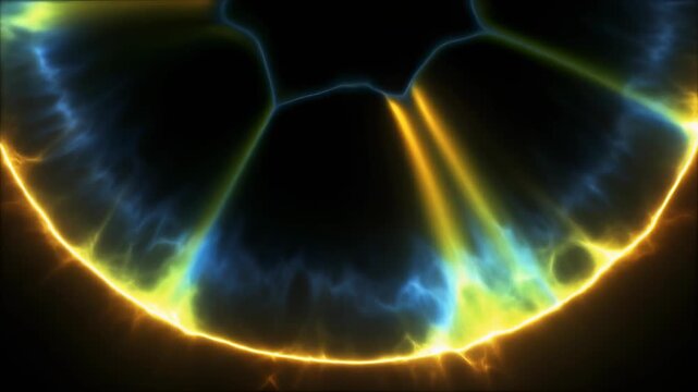 Realistic Ionization Front Showing Radiation Hitting Gas in Glowing Edge Loop