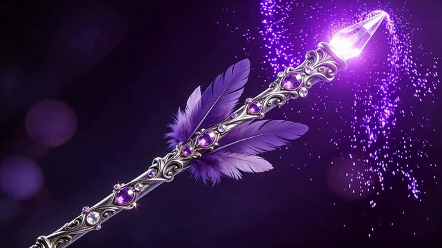 Decorative magical staff with glowing tip