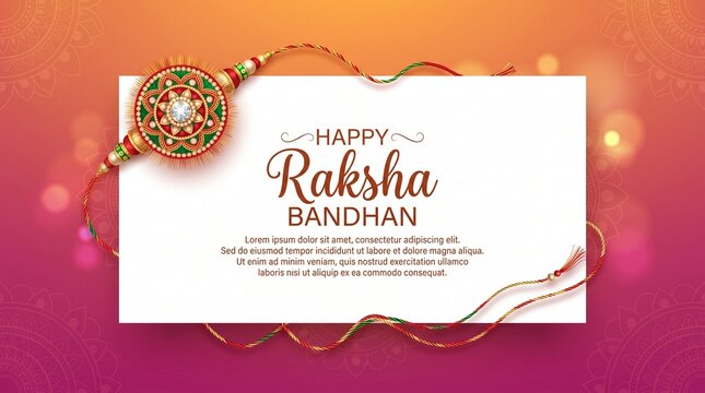 Happy raksha bandhan ceremony banner template design with decorative rakhi.