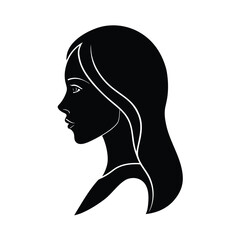 Silhouette profile portrait of woman with long hair for beauty concept. © NAZIR BHUIYAN