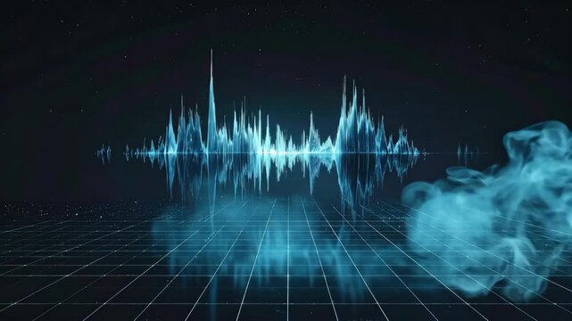 Dynamic Sound Wave Visualization with Digital Effects.
