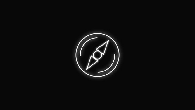 Compass icon isolated on transparent background Compass icon ,4K Video motion graphic animation