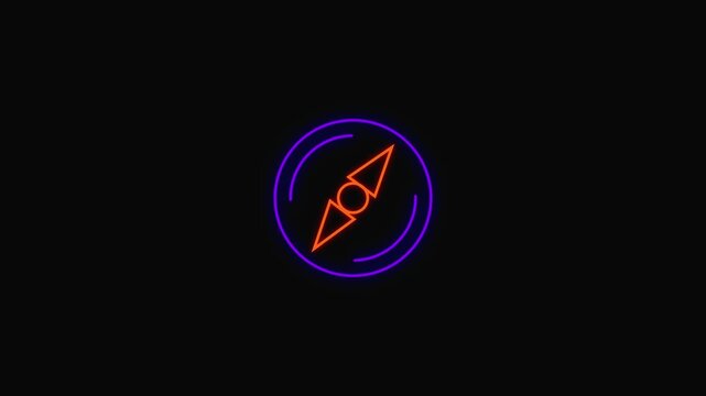 Compass icon isolated on transparent background ,neon Compass icon ,4K Video motion graphic animation 4k.