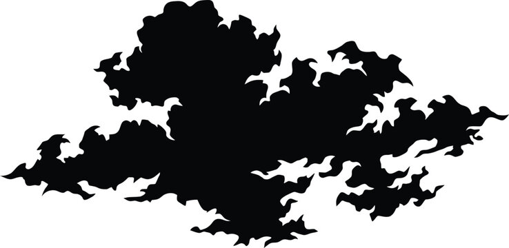 Cloud silhouette against a white background a simple black shape resembling cumulus formations clouds nimbus cirrus stratus cloudscape