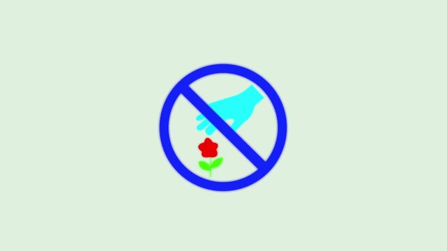 do not pick flowers on plants warning sign on black background. protection sign for nature protection with ideal for park rules, plant conservation, public warning signage, and flat vector design vide