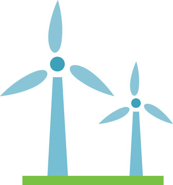 Minimalist wind turbine icon illustrating renewable energy, sustainability, and clean power concepts.
