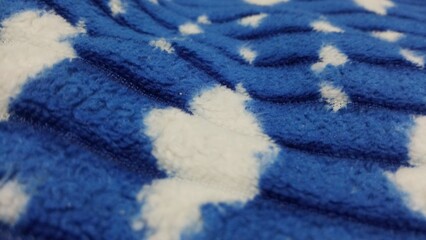 Soft blue and white plush fleece fabric texture background © Jai Izzam