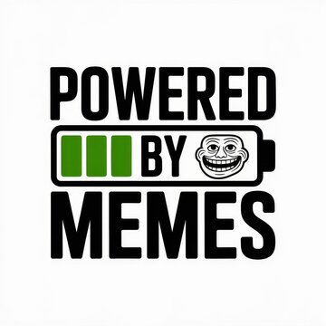 Powered By Memes Football Soccer Typography Funny Quote T-Shirt