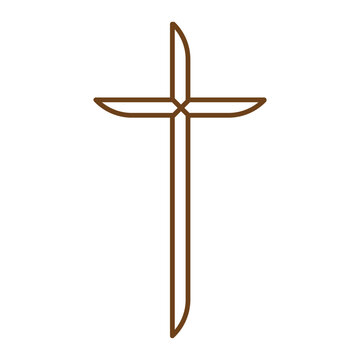 modern christian cross outline line art icon symbol