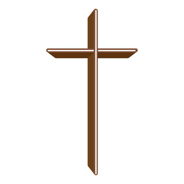 christian cross metal oxidized iron effect with perspective icon symbol