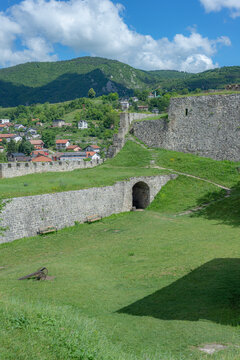 Medieval stone citadel, Jajce Fortress in Bosnia and Herzegovina