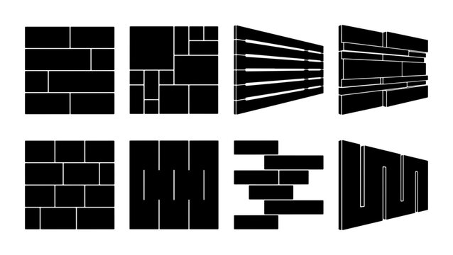 Modern Architectural Facade Elements, Building Cladding Patterns, Contemporary Wall Textures, Vector Set