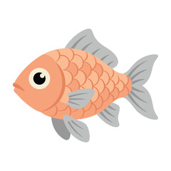 Cute orange fish with big eye swimming alone in water © AureliStock