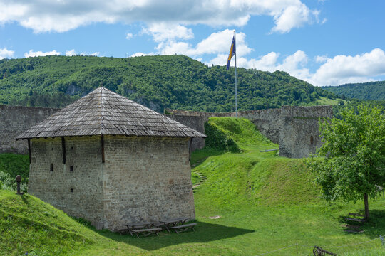 Medieval stone citadel, Jajce Fortress in Bosnia and Herzegovina