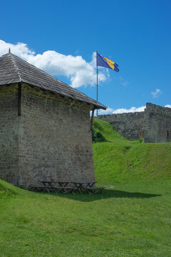 Medieval stone citadel, Jajce Fortress in Bosnia and Herzegovina