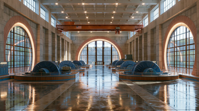 Hydroelectric Turbine Hall Interior