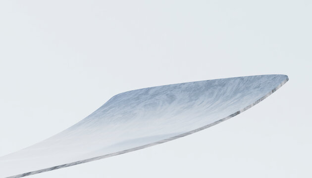 Minimal marble slab corner on light background
