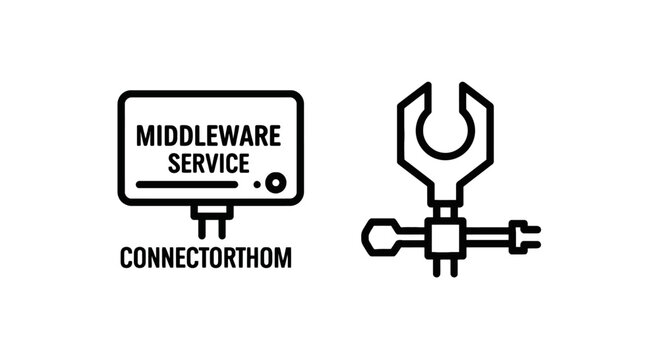Middleware service connector icon with a plug and socket illustration vector icon middleware connector illustration technology connection computer