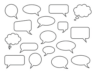 Fototapeta premium Various speech bubble shapes for communication and chat as transparent object