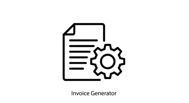 Invoice generator icon with document and gear financial tool accounting software billing system financial management business tool financial applic