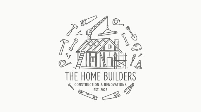 The Home Builders Logo Illustration.