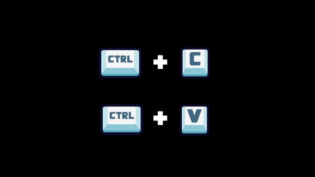 Keyboard Ctrl + C and Ctrl + V, Copy and Paste 4K video Keyboard