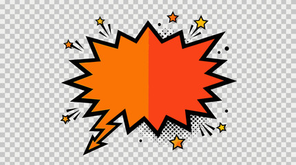 Vibrant orange comic explosion graphic element. © noxy