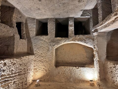 A view of the Kom es-Shoqafa Catacombs in Alexandria, Egypt.