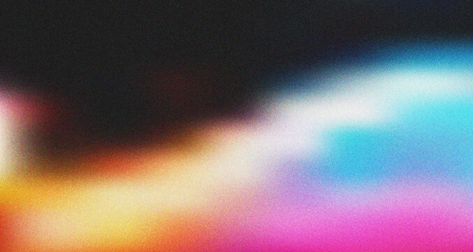 Dynamic multicolor gradient featuring black yellow pink and blue creating a vibrant energetic grainy texture
