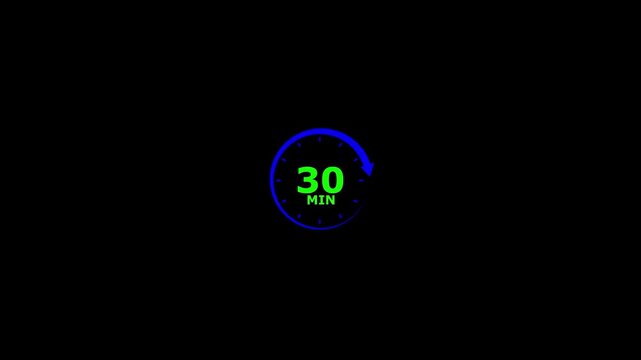 Blue glowing abstract circular motion seamless loop animation isolated on black background
