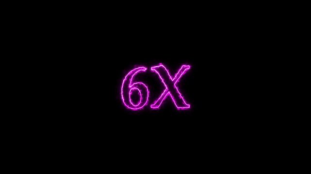 Neon pink glowing x symbol on black background abstract digital sign motion