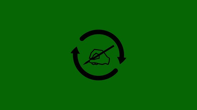 Happy cartoon character with glasses waving hand greeting animation loop seamless background
