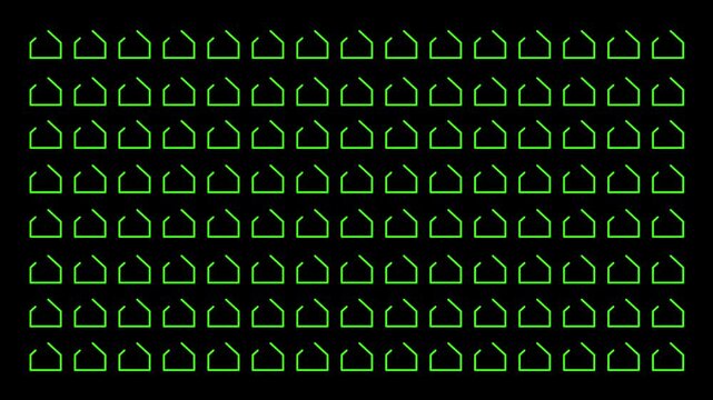 Seamless geometric pattern of green hexagons on black background abstract for digital web textile