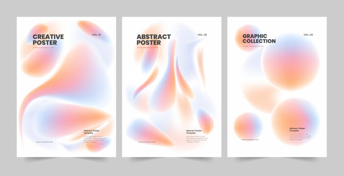 Abstract Pastel Gradient Poster Template with Fluid Mesh Background, Gradient Poster Design