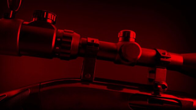 Sniper Scope On Rifle Detail