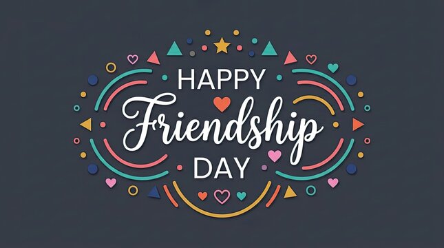 Happy friendship day card celebration greetings and decorative typography design