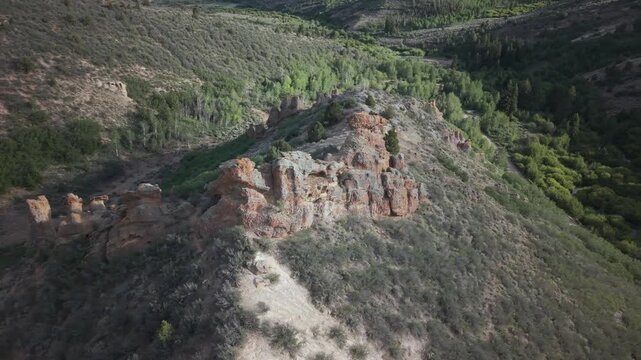 Fruitland Area Uinta Mountains Orbit over Rock Feature