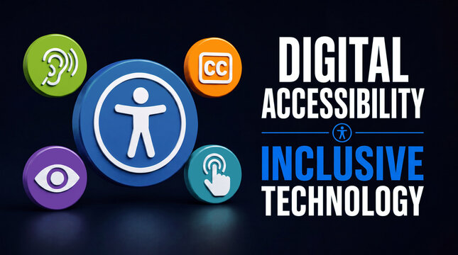 Digital Accessibility and Inclusive Technology Concept with Accessibility Icons